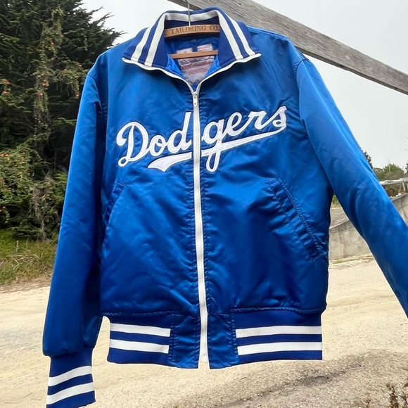 Vintage Other - Vintage 70s Los Angeles Dodgers Satin Baseball Varsity Bomber Jacket Large Men’s